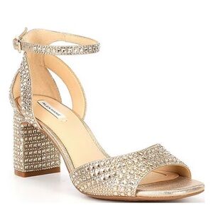Alex Marie Ellise Rhinestone Embellished Ankle Strap Dress Sandals